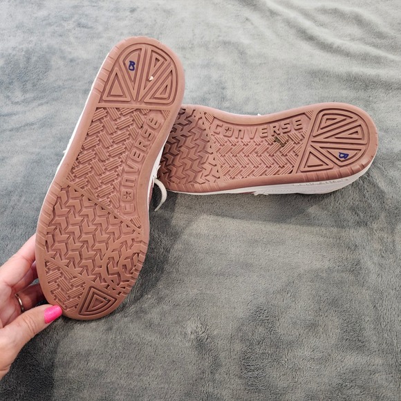 Converse Rival Low White Maroon Leather Sneakers Womens 6.5 Mens 5 - Picture 4 of 5